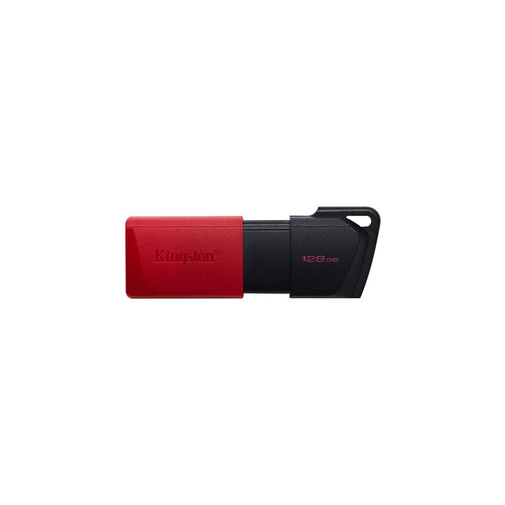 Kingston DataTraveler ExodiaM DTXM/128GB USB Flash Drive  128GB  USB 3.2  Red / Black  Moving Cap Design