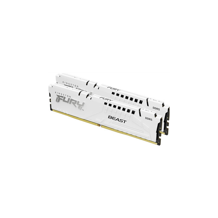 Kingston FURY Beast KF564C32BWEK2-64 64GB (2x 32GB) DIMM System Memory  6400MHz  DDR5  CL32  White  Intel XMP  AMD EXPO