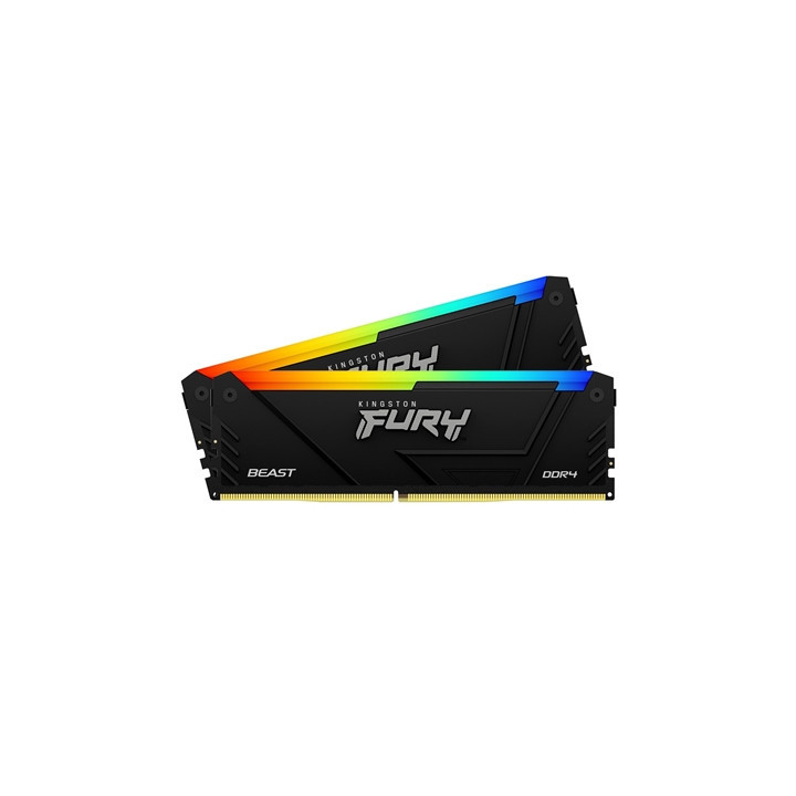 Kingston FURY Beast KF432C16BB2AK2/32 32GB (2x 16GB) DIMM System Memory  3200MHz  DDR4  CL16  Black  RGB  Intel XMP