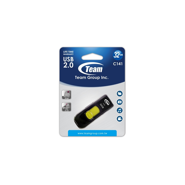 Team C141 32GB USB 2.0 Yellow USB Flash Drive