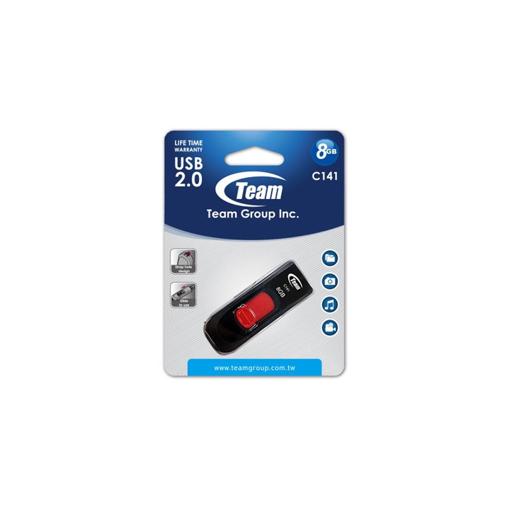 Team C141 8GB USB 2.0 Red USB Flash Drive