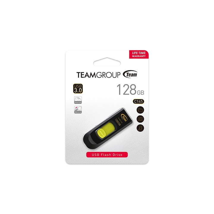 Team C145 128GB USB 3.0 Yellow USB Flash Drive