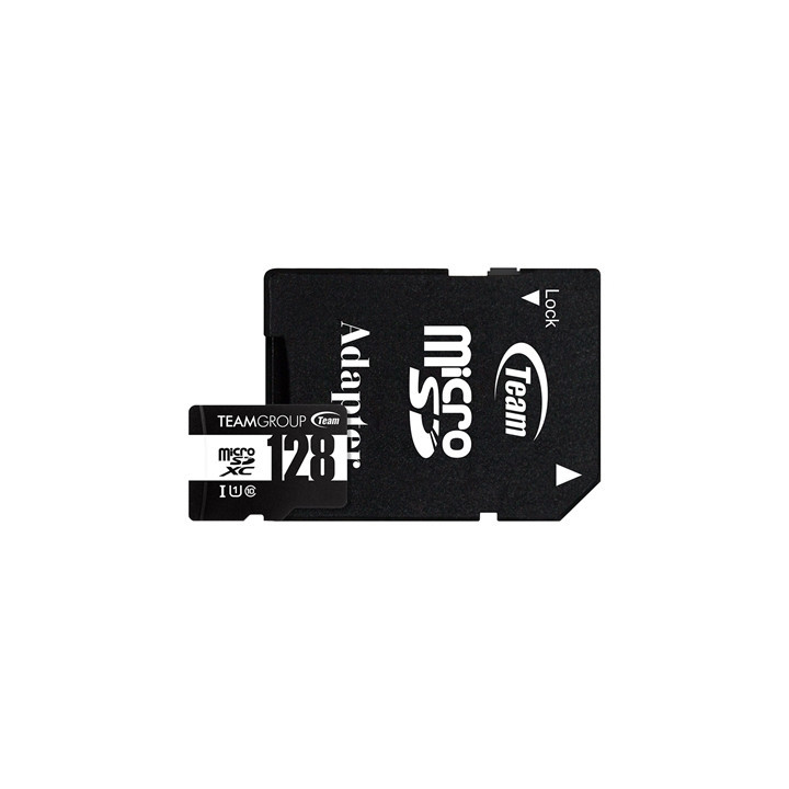 Team 128GB Micro SDXC UHS-1 Class 10 Flash Card with Adapter