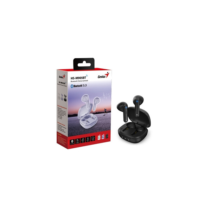 Genius HS-M905BT TWS True Wireless Earbuds  Bluetooth 5.3 Connectivity  Automatic Pairing and Touch Control Feature with Wireles