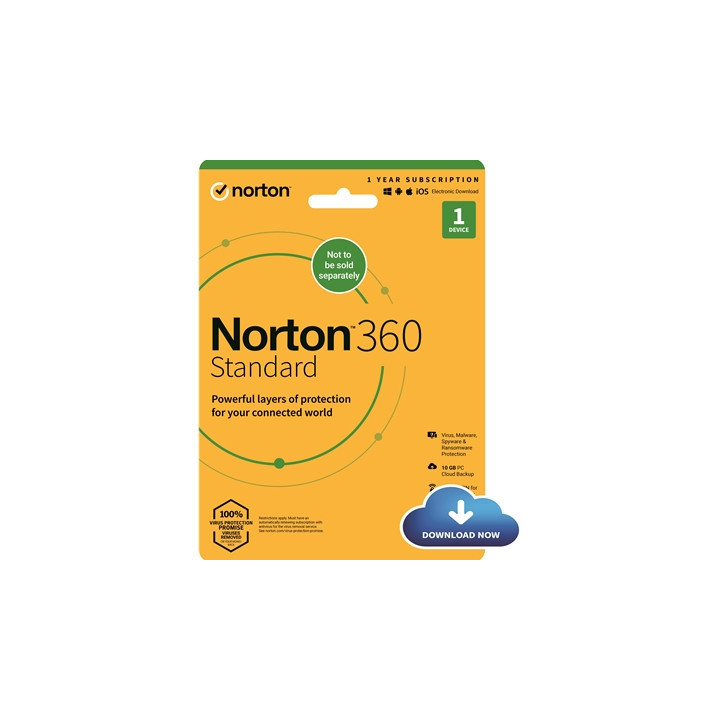 Norton 360 Standard  Antivirus Software for 1 Device  1-year Subscription  Includes Secure VPN  Password Manager and 10GB of Clo