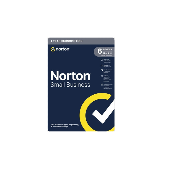 Norton Small Business  Antivirus Software  6 Devices  1-year Subscription  Includes 250GB of Cloud Storage  Dark Web Monitoring 