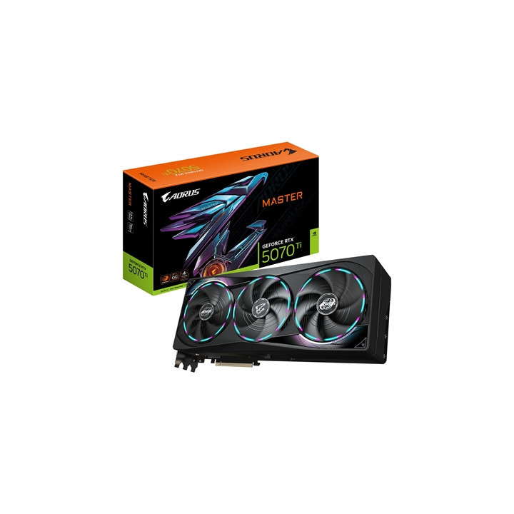 Gigabyte NVIDIA GeForce RTX 5070 Ti AORUS MASTER 16GB GDDR7 Graphics Card   8960 CUDA Cores  2588 MHz Core Clock  Triple Fan  RG
