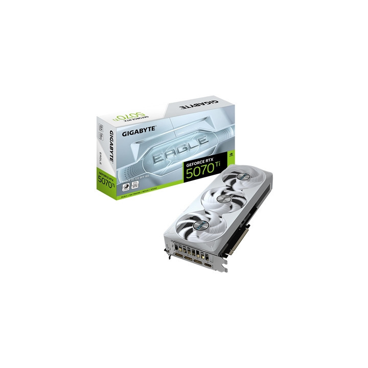 Gigabyte NVIDIA GeForce RTX 5070 Ti EAGLE OC ICE SFF 16GB GDDR7 Graphics Card  8960 CUDA Cores  2542 MHz Core Clock  Triple Fan 