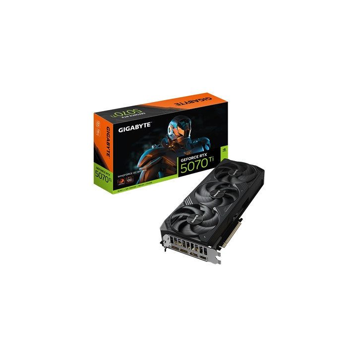 Gigabyte NVIDIA GeForce RTX 5070 Ti WINDFORCE OC SFF 16GB GDDR7 Graphics Card  8960 CUDA Cores  2497 MHz Core Clock  Triple Fan 