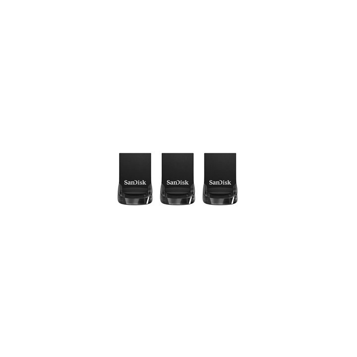 SanDisk Ultra Fit - USB flash drive - 32 GB - USB 3.1 - black (pack of 3)