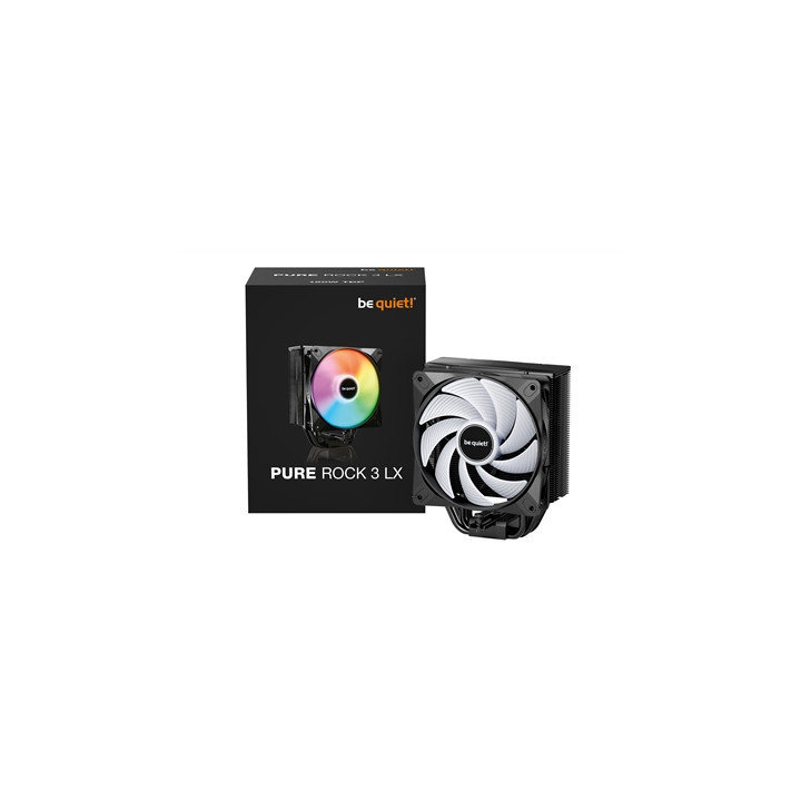 be quiet! Pure Rock 3 LX CPU Cooler  Universal Socket  Pure Wings 3 PWM Fan  2000RPM  only 31.2dB(A) at maximum fan speed  190W 