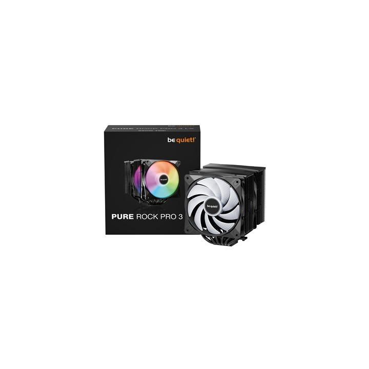 be quiet! Pure Rock Pro 3 LX CPU Cooler  Universal Socket  2 x Light Wings Fans  2000RPM  only 34.8dB(A) at maximum fan speed  2