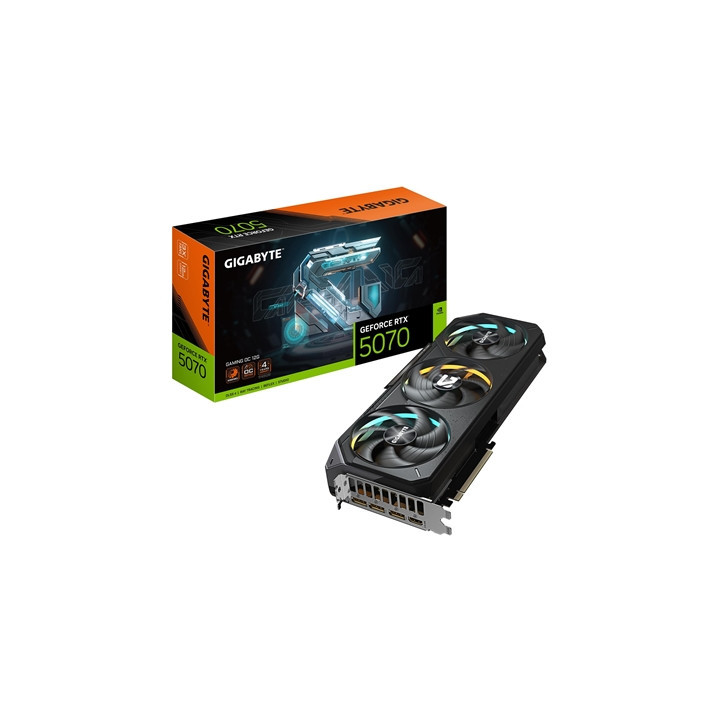 Gigabyte NVIDIA GeForce RTX 5070 GAMING OC 12GB GDDR7 Graphics Card  6144 CUDA Cores  2625 MHz Core Clock  Triple Fan  RGB  3x D