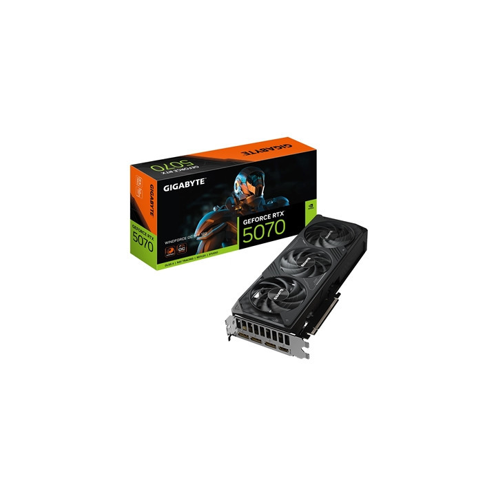 Gigabyte NVIDIA GeForce RTX 5070 WINDFORCE OC SFF 12GB GDDR7 Graphics Card  6144 CUDA Cores  2542 MHz Core Clock  Triple Fan  2x