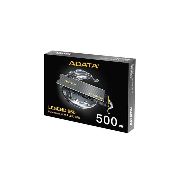 Adata Legend 860 (SLEG-860-500GCS) 500GB NVMe SSD  PCIe Gen4  M.2 Interface  2280  Read 5000 MB/s  Write 3000 MB/s  Heatsink 5 Y