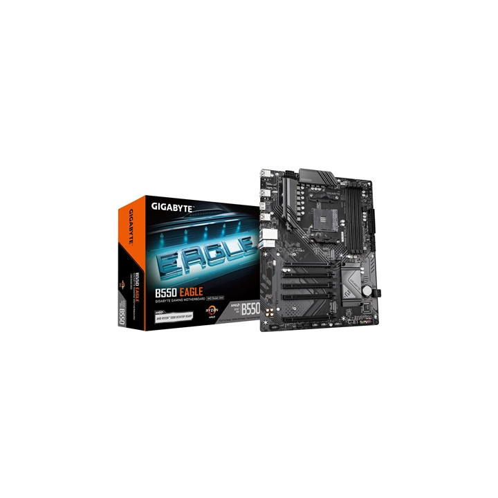 Gigabyte B550 EAGLE AMD AM4 Socket Motherboard  ATX  4x DDR4 Slots  2x M.2 Sockets  GbE LAN  1x HDMI Port