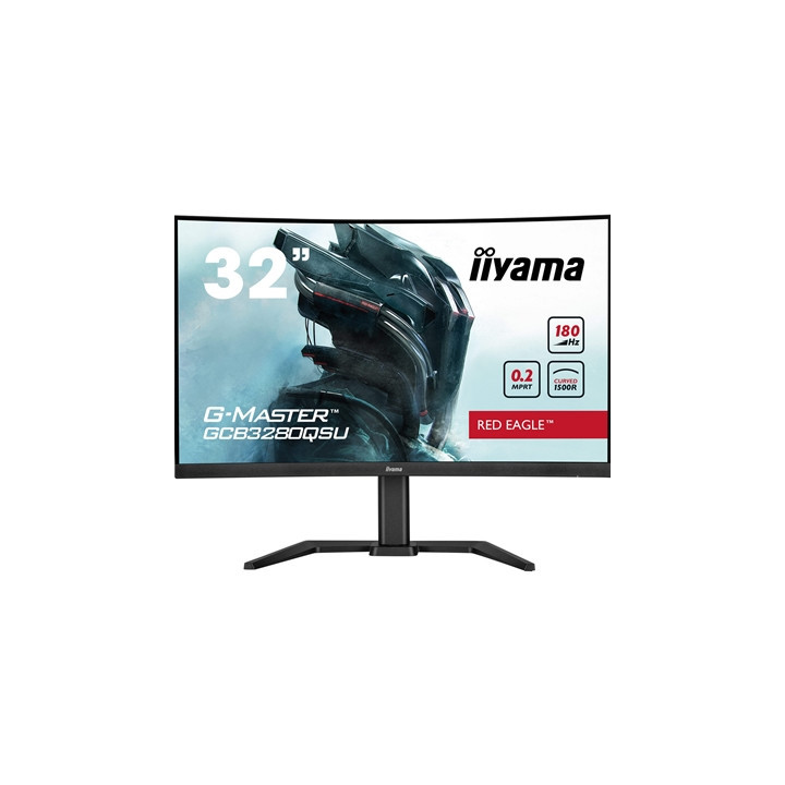 iiyama G-Master GCB3280QSU-B2  Red Eagle 32 Inch Curved Gaming Monitor  Black  2560x1440  0.2ms  180hz  FreeSync  HDMI  Display 