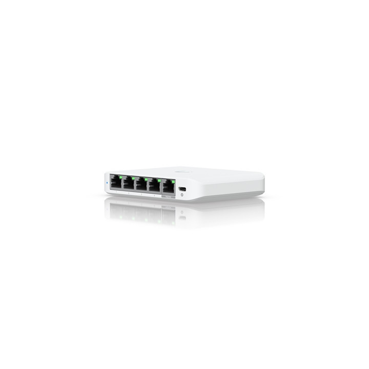 Ubiquiti USW-FLEX-2.5G-5 UniFi Flex 2.5G Ultra Compact 5 Port POE/USB-C Powered Managed Switch