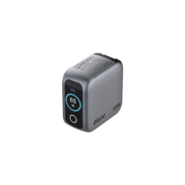 Verbatim Mini GaN Charger with Display  65W 3-Port + 60W USB-C to USB-C Cable