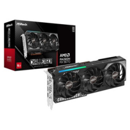 ASRock AMD Radeon RX 9070 Challenger OC 16GB GDDR6 Graphics Card  3584 Streams  2520 MHz Boost Clock  Triple Fan  RGB  3x Displa