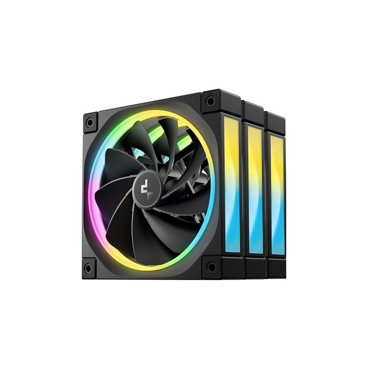 DeepCool FL12 120mm PWM 3 Pack Reverse Fan - High Performance  Low Noise  Fluid Dynamic Bearing  36 ARGB LEDs  500-2150 RPM  55 