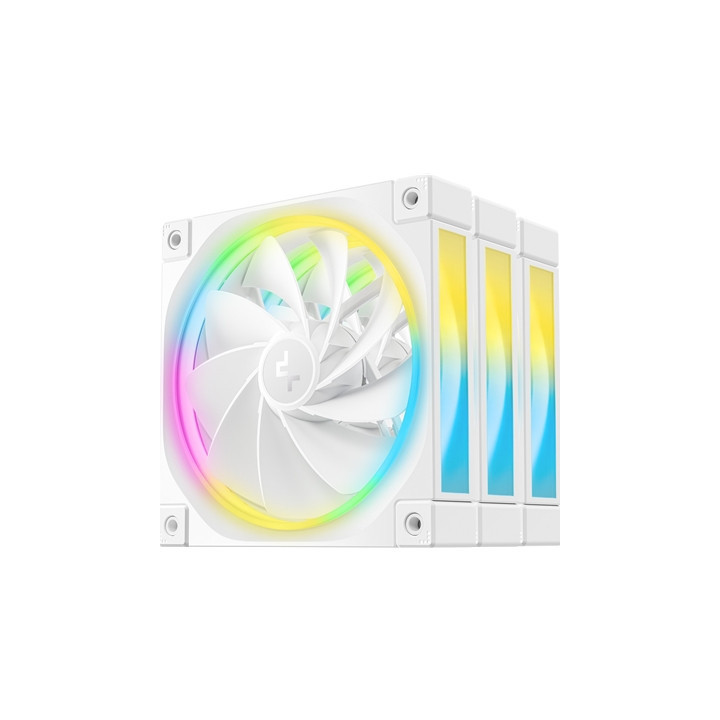 DeepCool FL12 120mm PWM 3 Pack Reverse White Fan - High Performance  Low Noise  Fluid Dynamic Bearing  36 ARGB LEDs  500-2150 RP