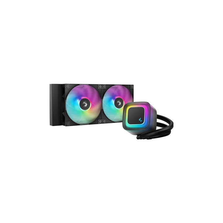 DeepCool LE240 V2 240mm Liquid CPU Cooler  Dual 120mm ARGB Fans  Anti-Leak Tech  Quiet Pump  High Performance for Intel & AMD So