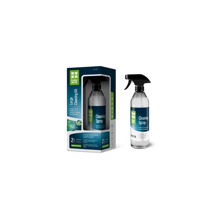 ColorWay Large Electronics Kit Includes 550ml Cleaning Liquid   1 x Microfiber Cloth & 1 x Glass Cloth