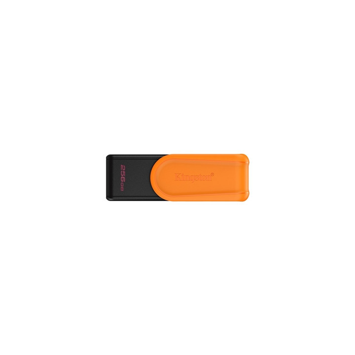 Kingston DataTraveler Exodia S DTXS/256GB USB Flash Drive  256GB  USB 3.2  Black/Orange  Swivel Cap Design